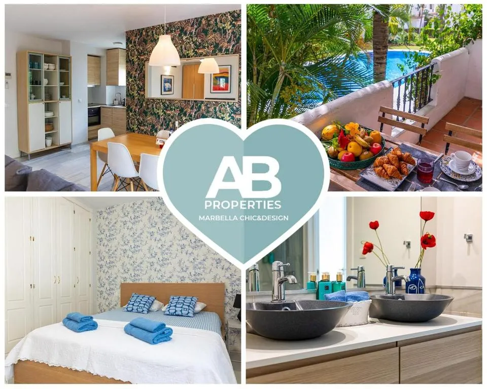 Image of AB Properties – Design Penthouse Marbella – Puerto Banús – Golden Mile – Pool and Tropical Garden View