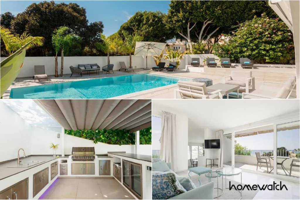 Image of 6 bedroom villa, with heated pool and sea views, next to the beach of Costabella